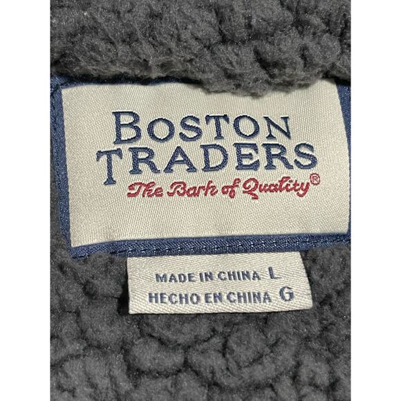 Boston Traders Sweater Sherpa Lined Cable Knit Full Zip Men's Large Olive Green - Picture 3 of 10